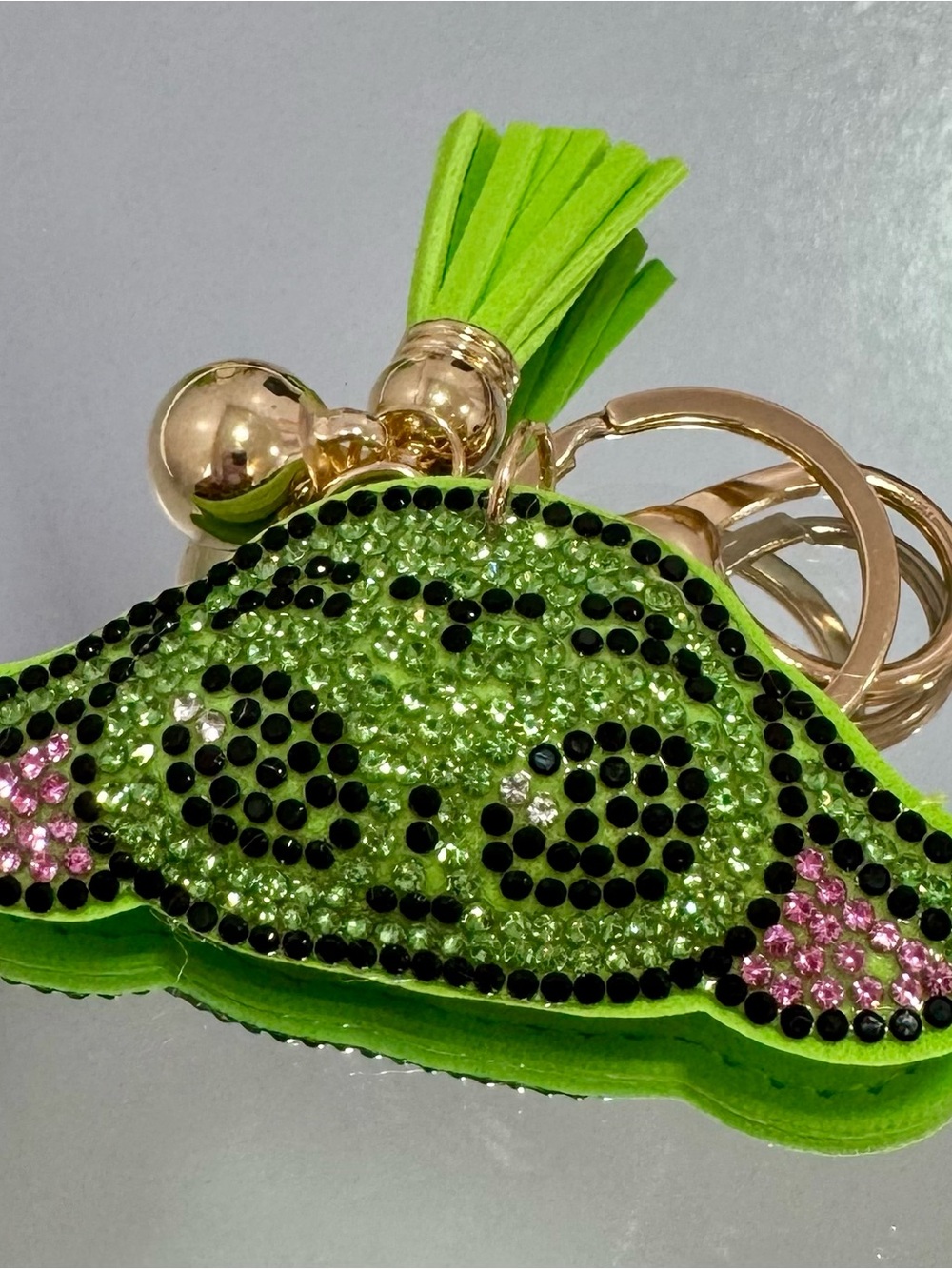 New Green Crystal Yoda Keychain Bag Charm